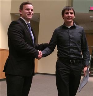 Spencer Chestnut and 2017 scholarship recipient Cameron Edens 